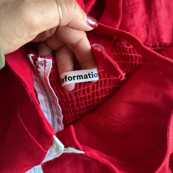 Reformation red linen midi dress - Picture 3 of 5